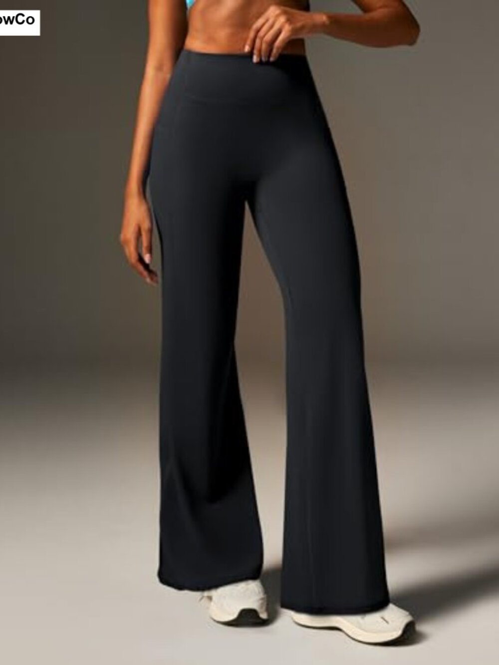 Butt Lifting Wide Leg Yoga Pants with Pockets High Rise - Picture 2 of 6